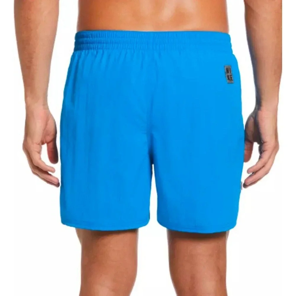 Nike Mens‎ Blue Volley Swim Shorts Large Graphic Swoosh Trunks
